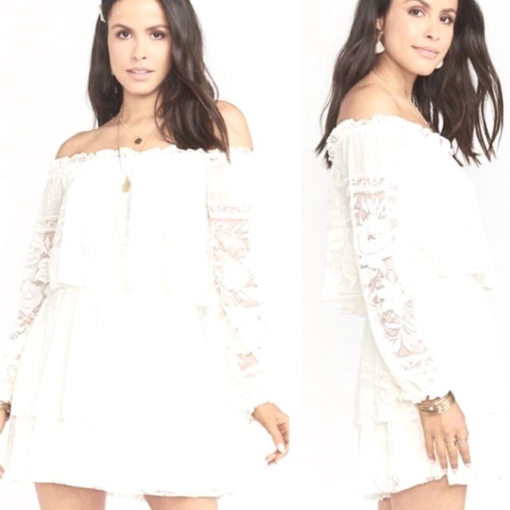 Show Me Your MuMu Dress Roses Cream Lace “Bess” Mini   Excellent!  Nwot  XS